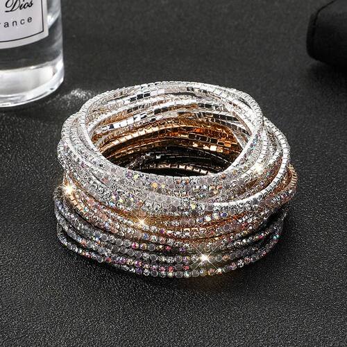 5Pcs/Lot Elastic Crystal Bracelets 2mm Charming Gold Color C