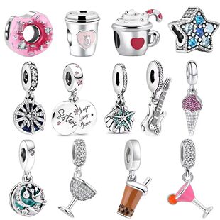 Original 925 Sterling Silver Donut Dessert Birthday Cake Cof