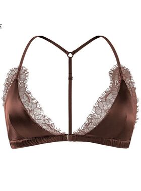 Birdtree 93% Silk 7% Spandex Women Lace Bra,Wireless Pitted