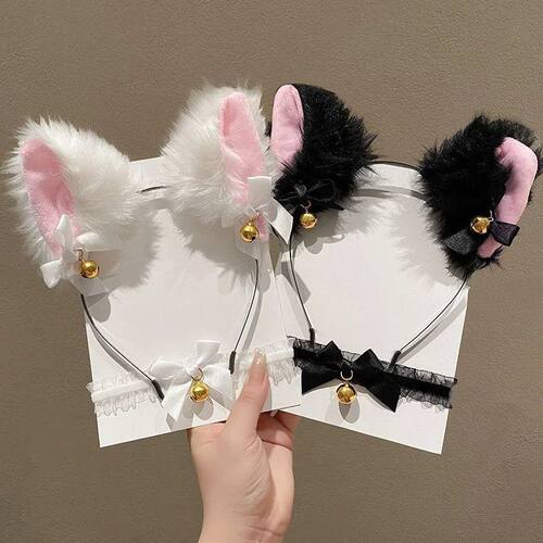 Plush Cat Ear Headband for Women, Cute and Quirky Cat Headwe