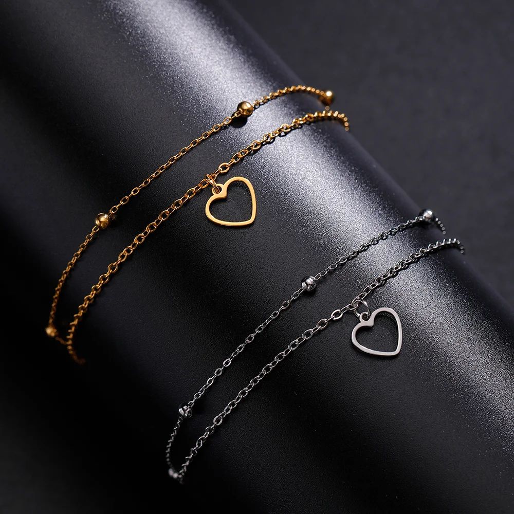 Cazador Heart Charm Bracelets for Women Girls Stainless Stee-封面