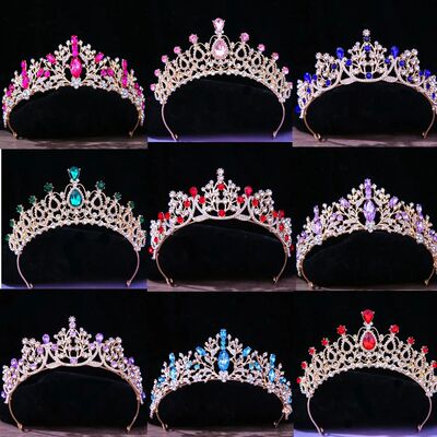 Baroque Vintage Princess Queen Bridal Crown Headwear Crystal