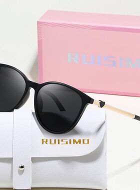 Polarized VintageRound Sunglasses Women Men Retro Metal Bran