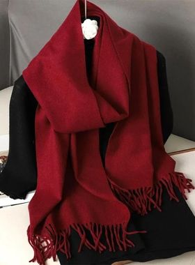 62Color Solid Women Winter Scarf Warm Thicken Cashmere Shawl
