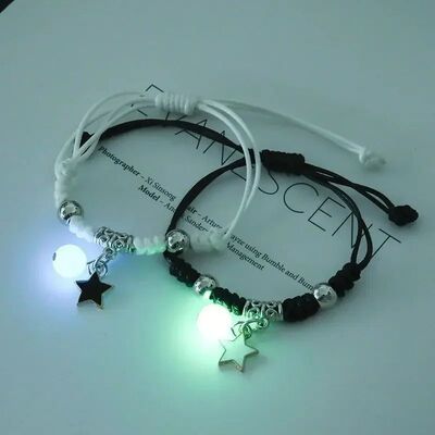 2PC Luminous Beads Star Couple Bracelet for Women Men Charm