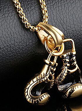 Vintage Boxing Gloves Pendant Necklace For Men Punk Hip Hop