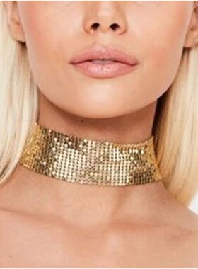 Punk Hot Chick Choker Clavicle Chain Exaggerated Metal Sequi