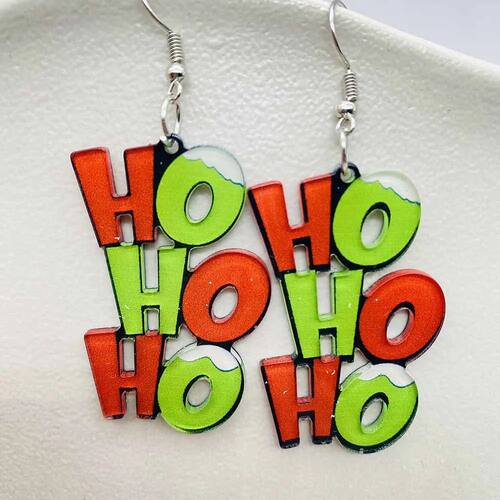 New Christmas Earrings Santa Claus Asymmetric HO Green Earri