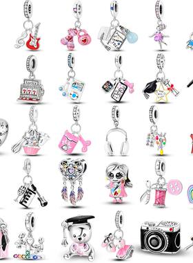925 Silver Campus Guitar Music Book Charms Fit Original Char