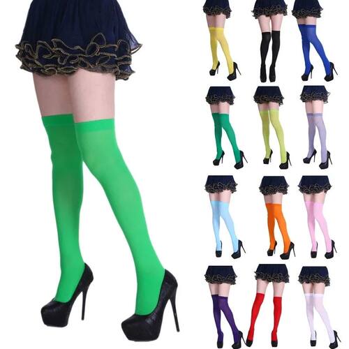 Women Non Slip Thigh High SocksTube Stockings above Knee Cos