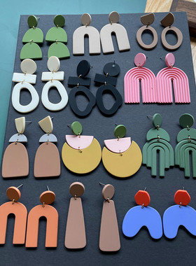 1Pair  Vintage Geometric Irregular Long Dangle Drop Earrings