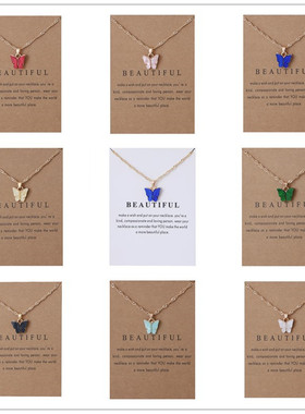 Acrylic Butterfly Pendant Necklace Clavicle Chain Jewelry