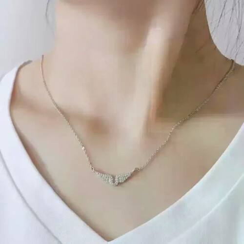 Angel Wing Necklace Women's Diamond-encrusted able Temperame