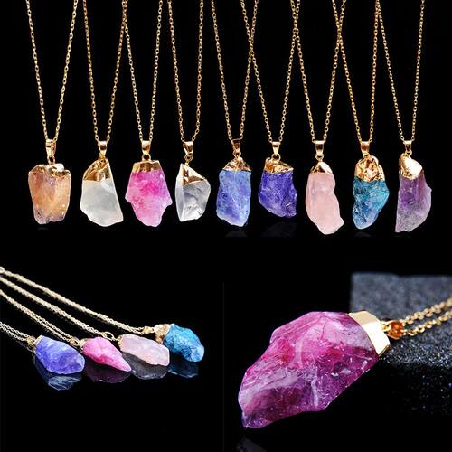 Irregular Amethyst Gemstone Necklace Healing Crystal Chakra
