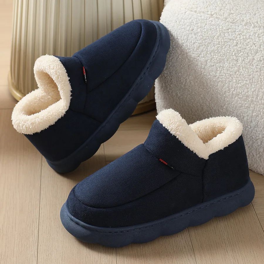 Bebealy New Winter Men Slippers Warm Cotton Shoes Men Indoor