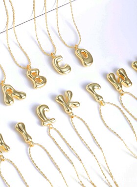 Glaze Bubble Balloon 26 English Alphabet Lady Necklace Chubb
