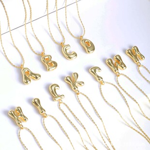 Chubb Glaze Balloon Lady Necklace Alphabet Bubble English