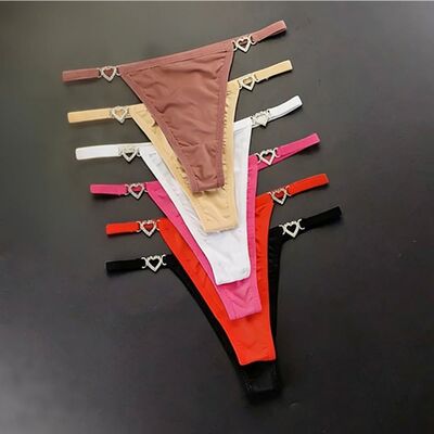 3PCS Strap Thong Underwear Shine Rhinestone Plus Size Ice Si