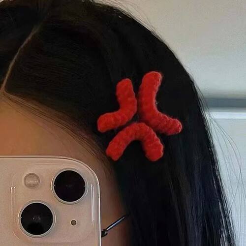 1pc New Angry Hair Clip Novelty Duckbill Clip Crochet Yarn H