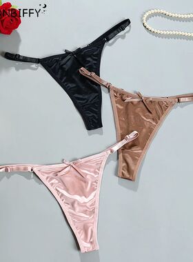 Sexy Satin Girls G-Strings Pants Comfort Low Rise Bow Briefs