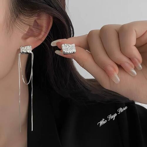 925 Silver Needle Long Tassel Butterfly Drop Earrings 2022 F