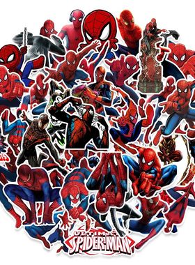 50pcs Cartoon Cool  SpiderMan Stickers DIY Skateboard Fridge