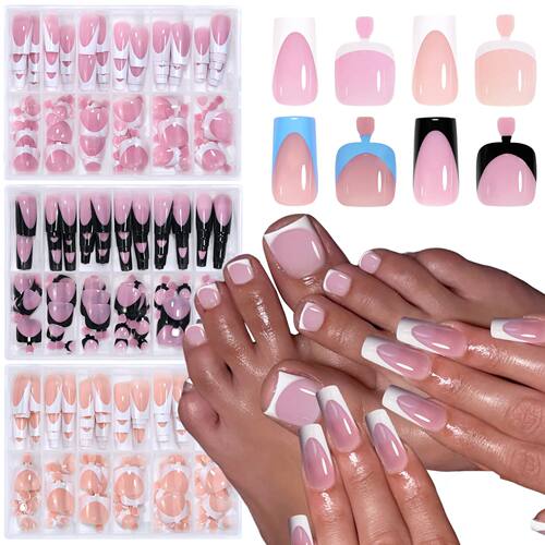 144pcs French hand and foot wear nail set summer short squar