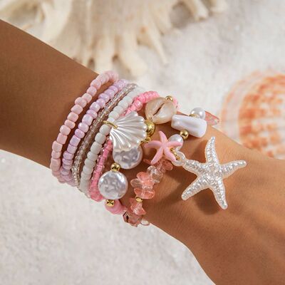 Tocona Bohemian Resort Style Shell Beaded Weaving Bracelet B