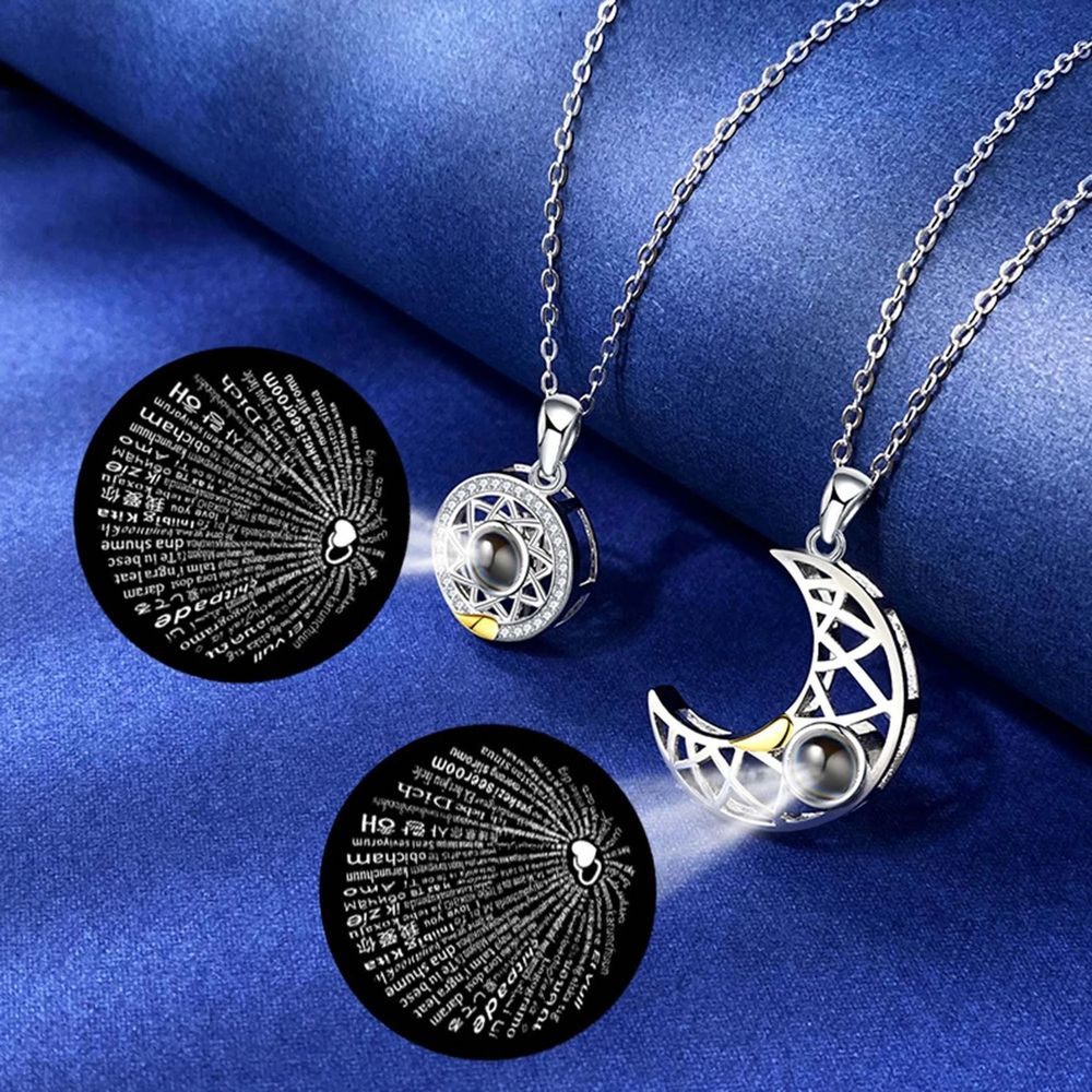 Couple Matching Necklace Sun Moon Necklaces for Lovers Gift 饰品/流行首饰/时尚饰品新 项链 原图主图