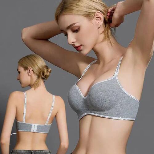 Small Breasts Push Up Bra Wireless Comfortable Underwear Sea
