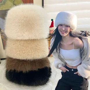 Hat Female Fur Cap Ski Snow Winter Women Fluffy New