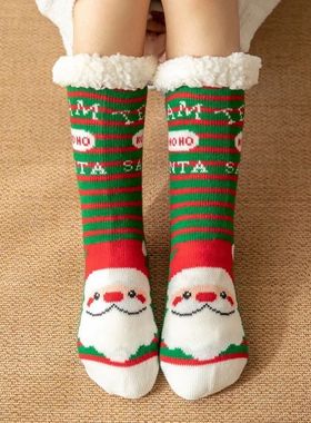 Fluffy Christmas Socks Women Fuzzy Thermal Winter Plush Soft