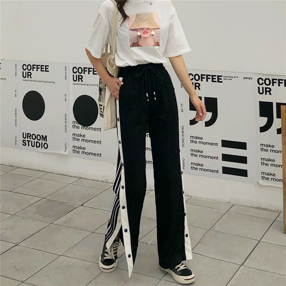 Autumn Korean Edition Straight pants Easy Split ends Sports pants Paige Wide leg pants Show thin Casual pants trousersin the Women's clothing/Boutique , Pants , Casual pants  category - from Buy2taobao.com to provide professional Taobao agent buy service