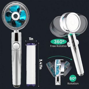 Head Rainfall Water High 360 Shower Saving Rotating Pressure