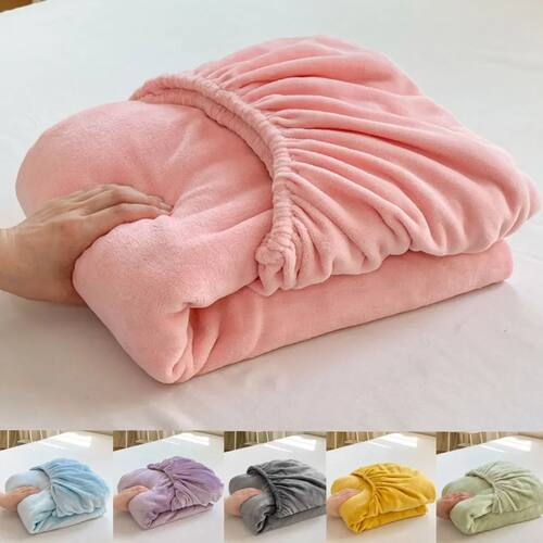 Soft Plush Warm Mattress Cover Winter Velvet Material Fitted