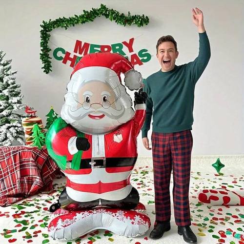 1/2pc Standing Santa Claus Foil Balloon, Christmas Decoratio