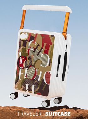 ClassicUnisex New Roller Luggage Letter Design Large Capacit