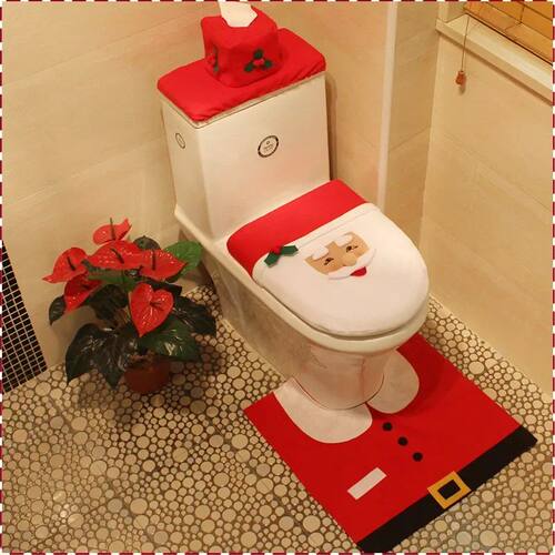 3PCS Christmas Bathroom Decoration Christmas Indoor Home Dec