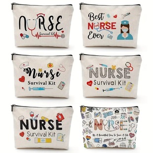 Gift Bag Zipper Waterproof Nurse Linen Cosmetic