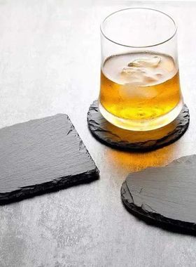 Natural Slate Coasters Anti-scald Insulated Cup Whiskey Mat