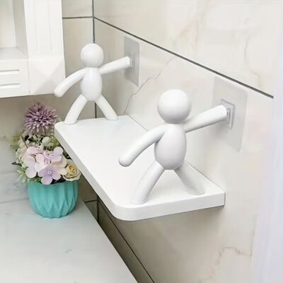 1pc Small Person Storage Rack Cartoon Non Punch Storage Rack
