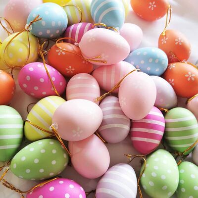12pcs Easter DIY Hand-painted Eggs Kindergarten Color Gifts