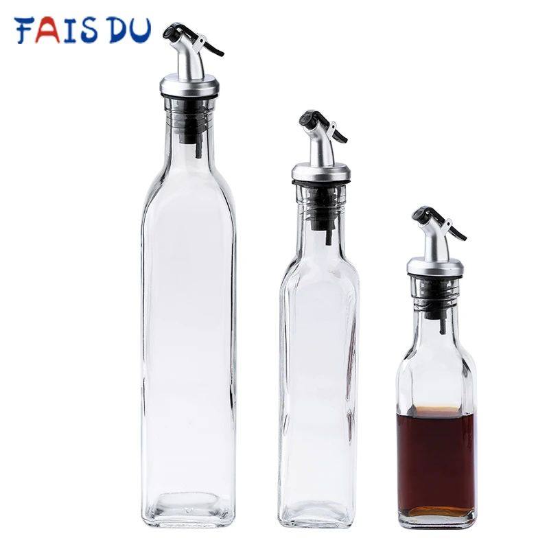 150/250/500ML Transparent Glass Olive Oil Bottle Leakproof K
