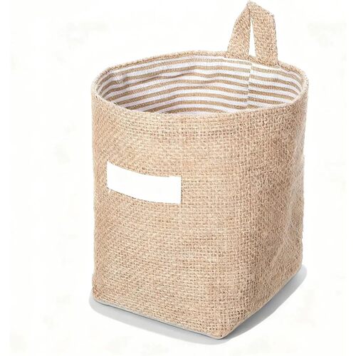 Washable Cotton Linen Hanging Organizer Bag for Door Wall Be