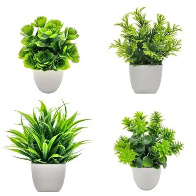 New Mini New Fake Potted Flowers Bonsai Table Decor Artifici