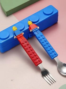 High-Value Fun Creative Building Blocks Portable Cutlery Sta