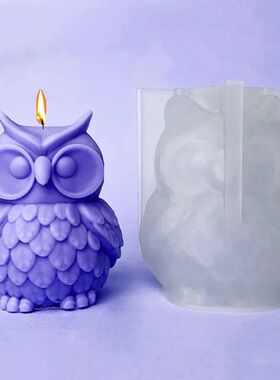 Cute Owl Silicone Candle Molds 3D Owl Soap Plaster Resin Cra