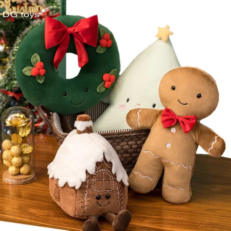 Christmas Ginger Bread Plush Toy Stuffed Chocolate Cookie Ho