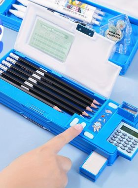 Kids Multifunctional Pencil Case with Calculator, Desk Organ