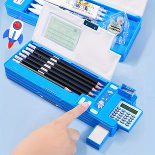 Case Pencil with Calculator Organ Kids Desk Multifunctional